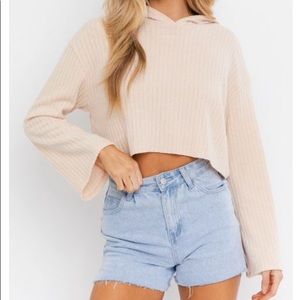 Bell Sleeved Cropped Hoodie